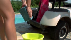 BabyGotBoobs: European Aletta Ocean cum on tits in the car