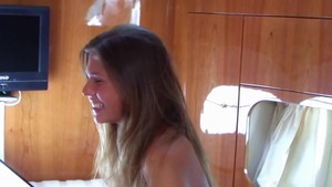 Getting smashed very nicely on the yacht